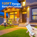 Outdoor Power Stake Timer, 100FT Range Remote Control, TiFFCOFiO, Dusk to Dawn Sensor Light Timer, 6FT Extension Cord Waterproof, 6 Grounded Outlets for Outdoor Decorations, ETL Listed Tiffcofio