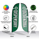 Smoke Vape Shop Feather Flag Banner Flag Pole Kit - 12 Feet Tall Advertising Flag Banner with Fiberglass Pole Kit and Rotating Ground Spike for Business Promotion - Smoke Vape Shop Theme - Dispensary 10M1200244