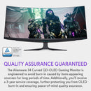 Alienware AW3423DW Curved Gaming Monitor 34.18 inch Quantom Dot-OLED 1800R Display, 3440x1440 Pixels at 175Hz, True 0.1ms Gray-to-Gray, 1M:1 Contrast Ratio, 1.07 Billions Colors - Lunar Light