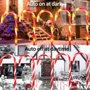 Waterproof Solar Christmas Candy Cane Lights, 24 Pack Upgraded Christmas Pathway Stake Lights Outdoor with 8 Modes, Solar Pathway Makers Lights for Outdoor Yard Walkway Garden Christmas Decorations