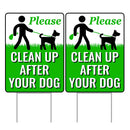 Clean Up After Your Dog Signs with Metal H-Stake - No Poop Zone for Your Lawn - Pick Up Signs Authority 12"x9" After Your Pooch with Ease - Durable Yard Signage Solution to Maintain a Pristine Yard