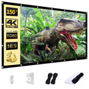 AAJK Outdoor Projector Screen 150 inch, Washable Projector Screen 16:9 Foldable Anti-Crease Portable Projector Movies Screen for Home Theater Outdoor Indoor Support Double Sided Projection AAJK