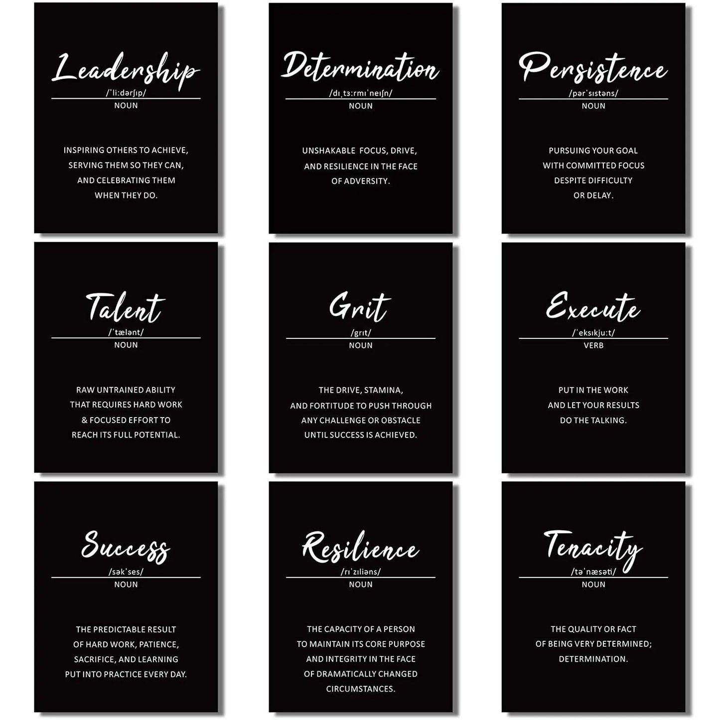 9 Pieces Inspirational Phrases Wall Art Prints - North State Signs & Printing