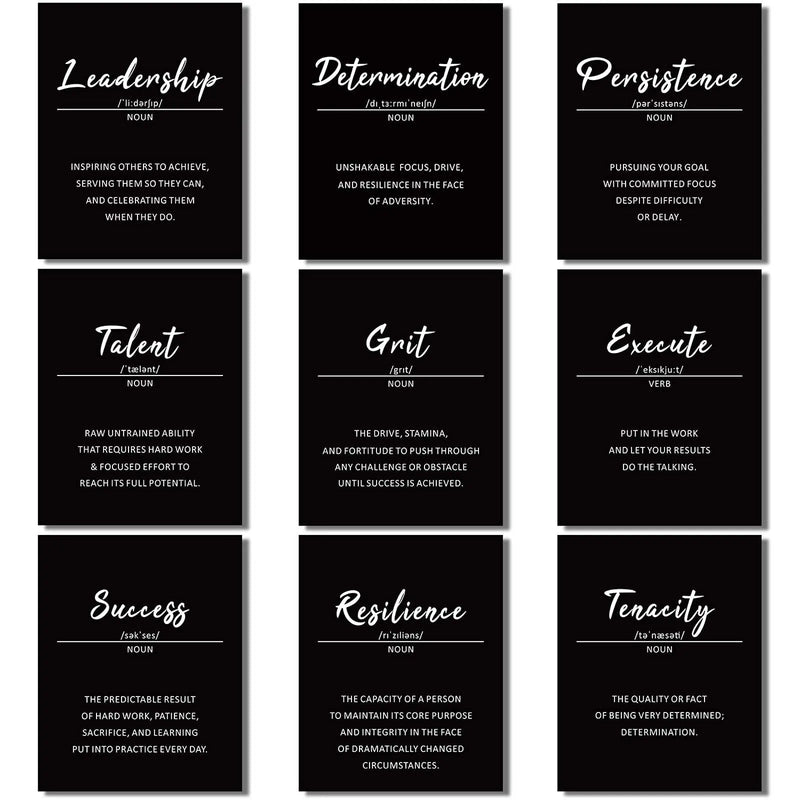 9 Pieces Inspirational Phrases Wall Art Prints - North State Signs & Printing