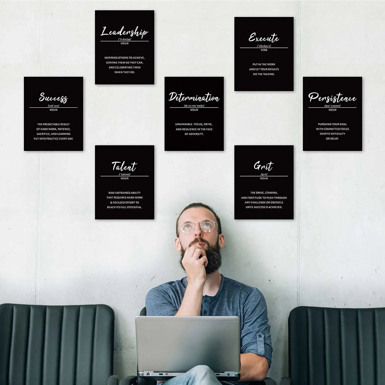 9 Pieces Inspirational Phrases Wall Art Prints - North State Signs & Printing