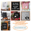 Felt Letter Board with Precut Letters Number Set 10x10 Inch, First Day School Board, Changeable Black Message Word Classroom Decor Baby Announcement Sign Wifi Password New Pregnancy