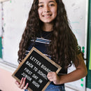 Felt Letter Board with Precut Letters Number Set 10x10 Inch, First Day School Board, Changeable Black Message Word Classroom Decor Baby Announcement Sign Wifi Password New Pregnancy