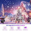 Christmas Projector Lights Outdoor, GUSODOR, Dynamic Snowflake Projector LED Snowfall Lights Waterproof Christmas Projector Lights for Indoor Outdoor Christmas Decoration, Holiday, Wedding, Yard Decor