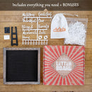 Felt Letter Board with Precut Letters Number Set 10x10 Inch, First Day School Board, Changeable Black Message Word Classroom Decor Baby Announcement Sign Wifi Password New Pregnancy