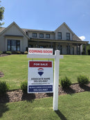 White Vinyl Real Estate Sign Post 5' Tall Professional Realtor Yard Sign Post for Open House and Home for Sale