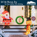 Christmas Gingerbread Man Tinsel Yard Light, JOIEDOMI 3FT, 50 Pre-Lit LED Warm White Lights with Metal Stakes for Indoor Outdoor Garden Holiday Decoration, Christmas Event, Christmas Eve Night Décor