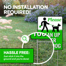 Clean Up After Your Dog Signs with Metal H-Stake - No Poop Zone for Your Lawn - Pick Up Signs Authority 12"x9" After Your Pooch with Ease - Durable Yard Signage Solution to Maintain a Pristine Yard