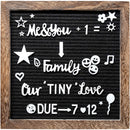 Felt Letter Board with Precut Letters Number Set 10x10 Inch, First Day School Board, Changeable Black Message Word Classroom Decor Baby Announcement Sign Wifi Password New Pregnancy