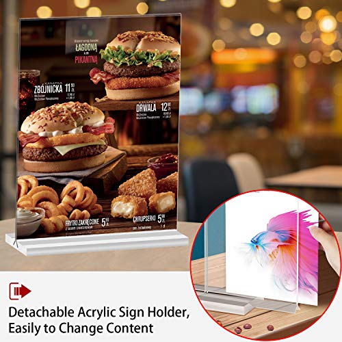 NEWNEWSHOW® 8.5x11 Acrylic Sign Holder 3 Pack Vertical Double-Sided Display (Optional 8.5x11 8.5x5.5 5x7 Horizontal