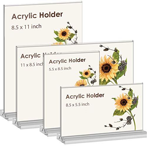 NEWNEWSHOW® 8.5x11 Acrylic Sign Holder 3 Pack Vertical Double-Sided Display (Optional 8.5x11 8.5x5.5 5x7 Horizontal