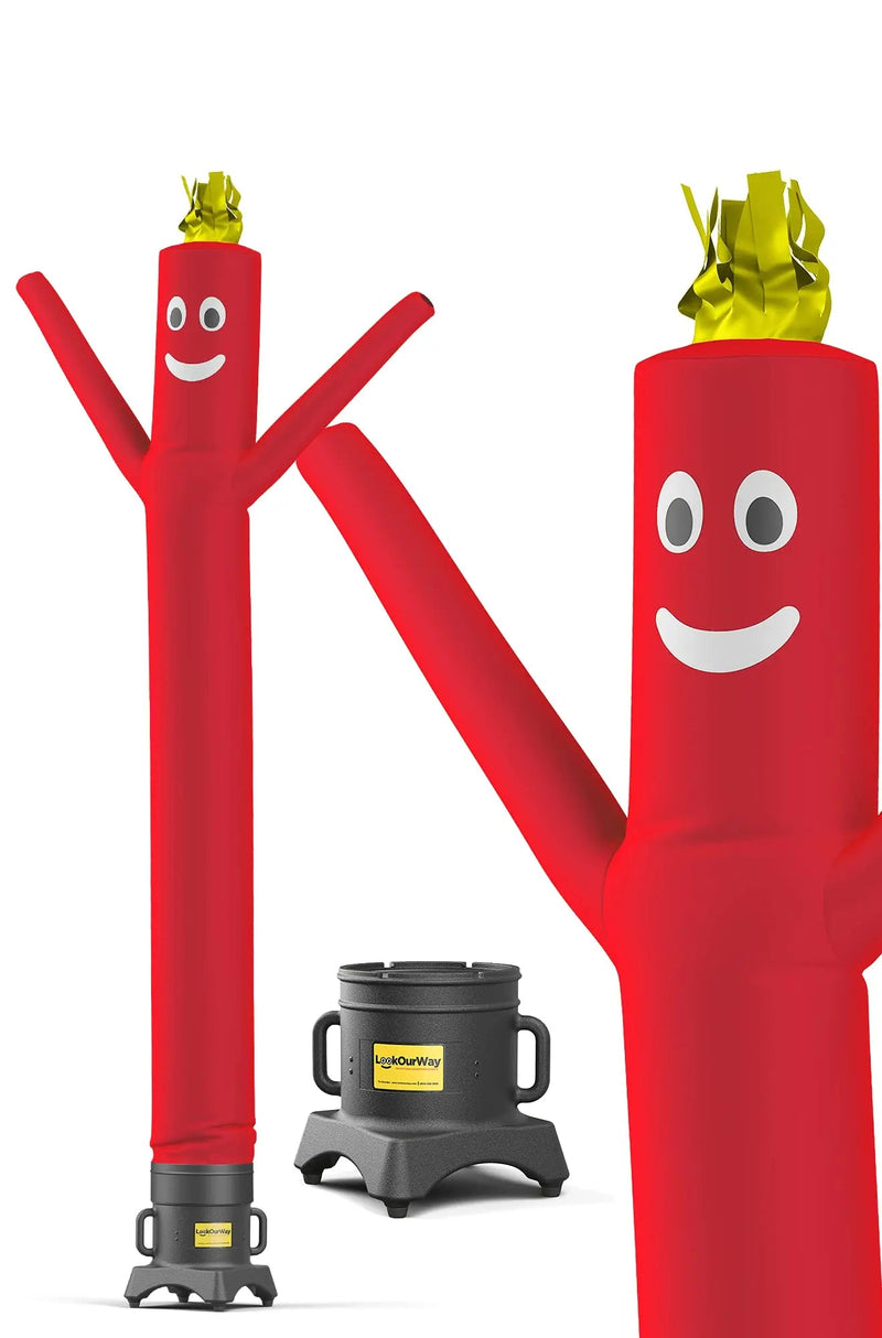 Air Dancer Inflatable Tube Man Set Dancing Tube Guy - 10ft Tall Wacky Waving Inflatable Dancing Tube Guy with 12 - Inch Diameter Blower for Business Promotion - Red - North State Signs & Printing