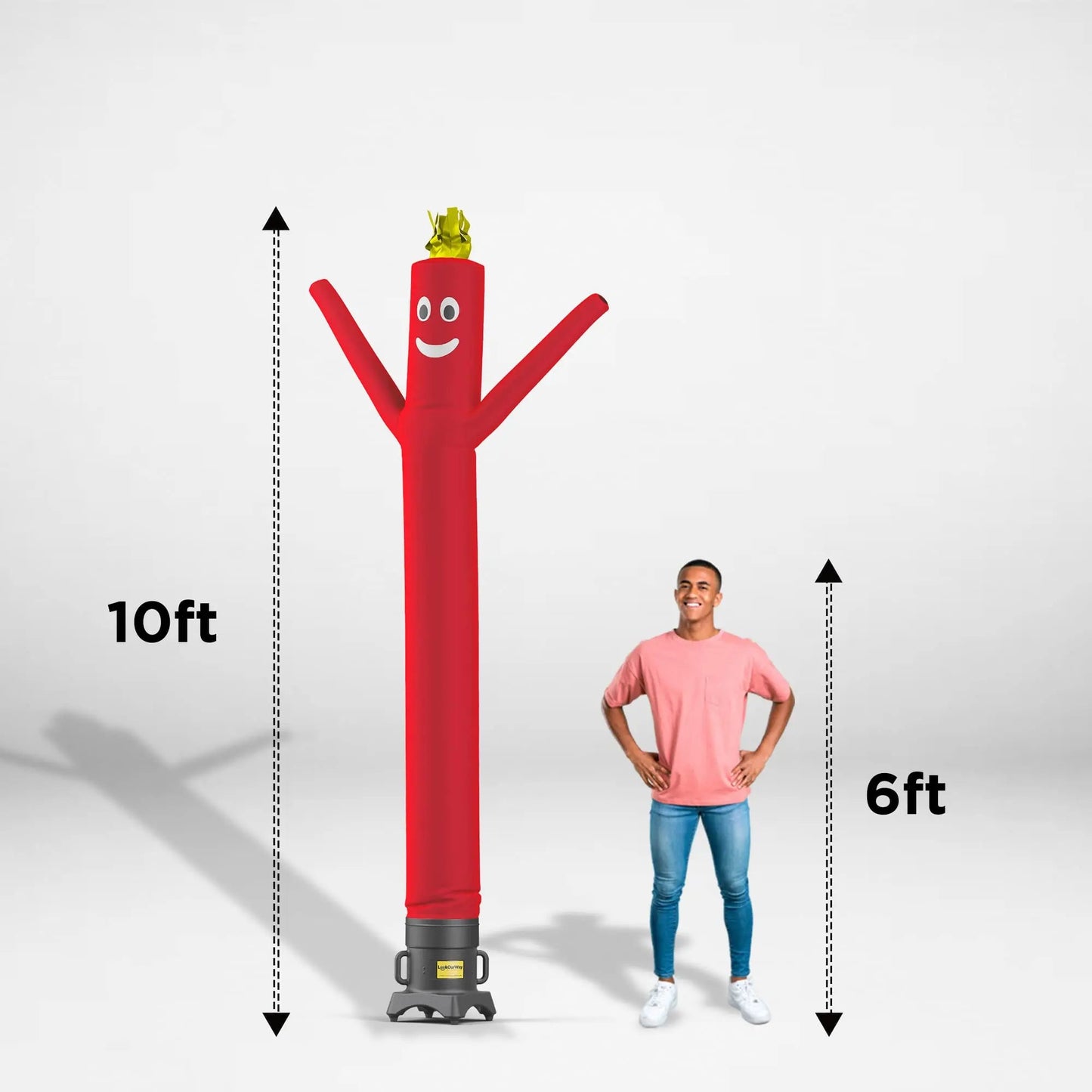 Air Dancer Inflatable Tube Man Set Dancing Tube Guy - 10ft Tall Wacky Waving Inflatable Dancing Tube Guy with 12 - Inch Diameter Blower for Business Promotion - Red - North State Signs & Printing