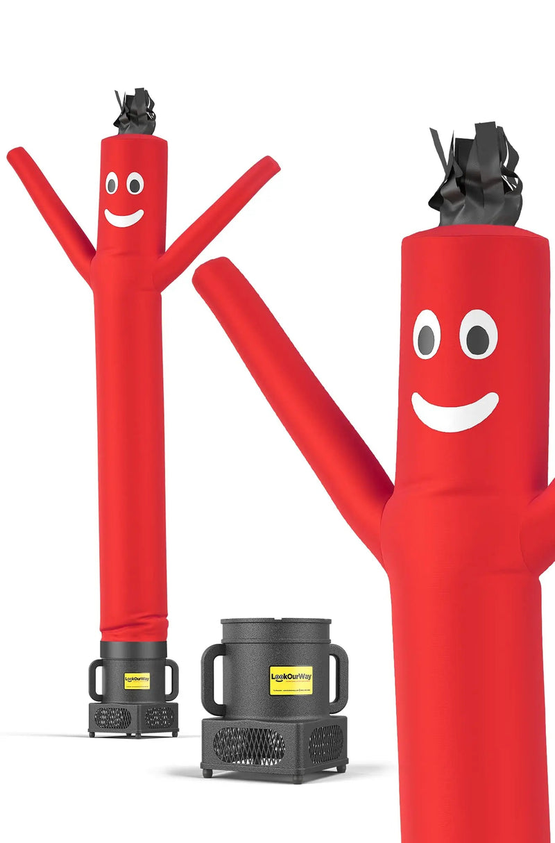Air Dancers Wacky Waving Inflatable Tube Man Set - LookOurWay 7ft Tall Advertising Air Dancer Waving Man Inflatable Tube Guy with Sky Dancer Blower - Red - North State Signs & Printing
