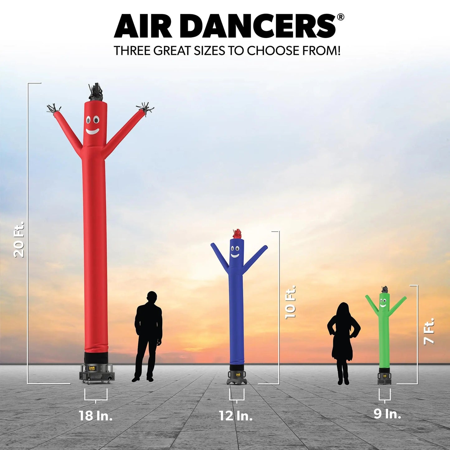 Air Dancers Wacky Waving Inflatable Tube Man Set - LookOurWay 7ft Tall Advertising Air Dancer Waving Man Inflatable Tube Guy with Sky Dancer Blower - Red - North State Signs & Printing