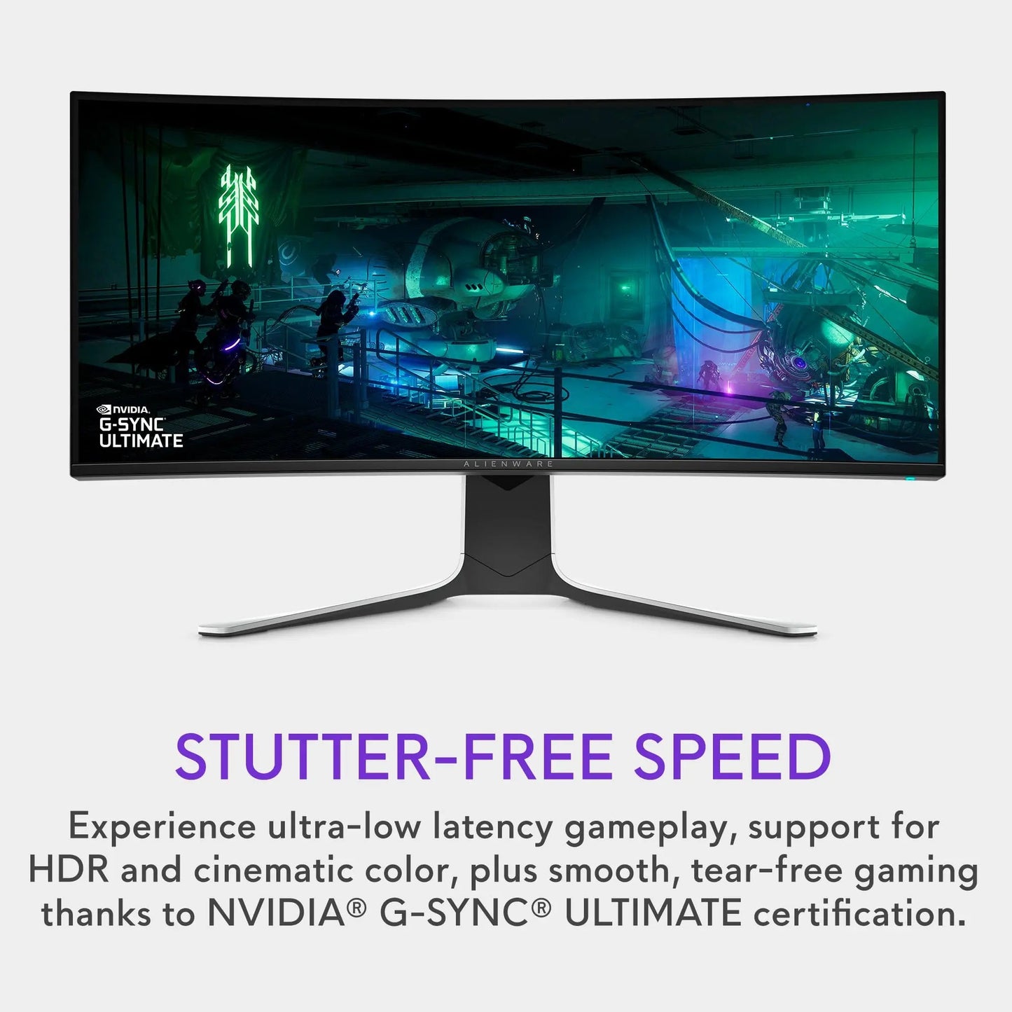 Alienware AW3423DW Curved Gaming Monitor 34.18 inch Quantom Dot - OLED 1800R Display, 3440x1440 Pixels at 175Hz, True 0.1ms Gray - to - Gray, 1M:1 Contrast Ratio, 1.07 Billions Colors - Lunar Light - North State Signs & Printing