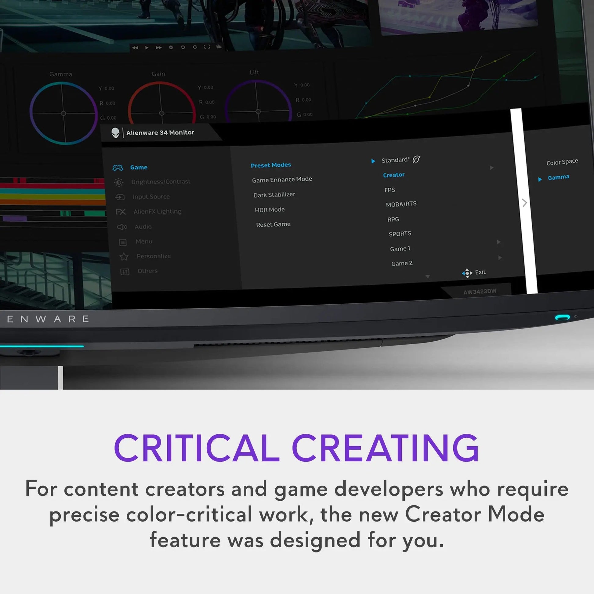 Alienware AW3423DW Curved Gaming Monitor 34.18 inch Quantom Dot - OLED 1800R Display, 3440x1440 Pixels at 175Hz, True 0.1ms Gray - to - Gray, 1M:1 Contrast Ratio, 1.07 Billions Colors - Lunar Light - North State Signs & Printing