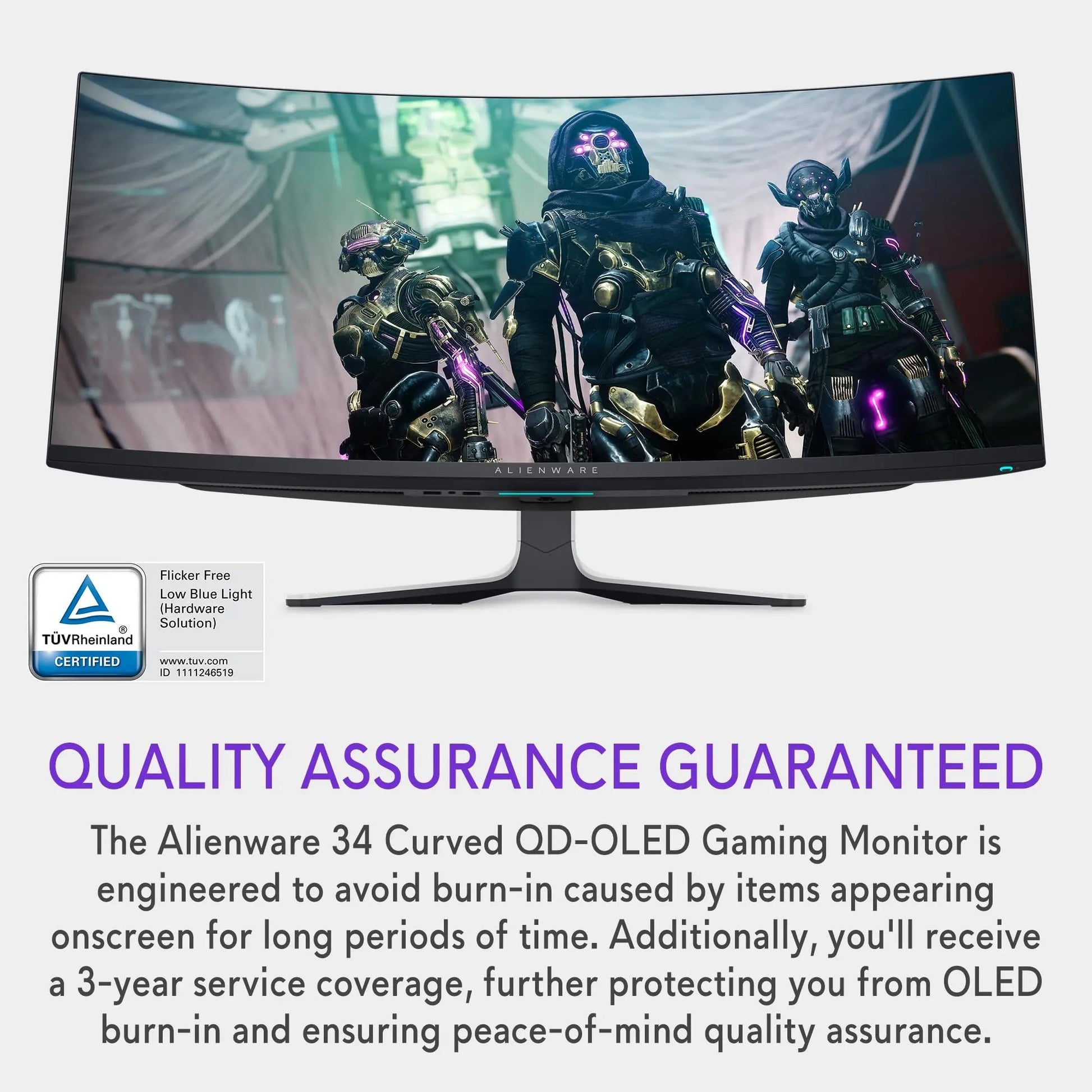 Alienware AW3423DW Curved Gaming Monitor 34.18 inch Quantom Dot - OLED 1800R Display, 3440x1440 Pixels at 175Hz, True 0.1ms Gray - to - Gray, 1M:1 Contrast Ratio, 1.07 Billions Colors - Lunar Light - North State Signs & Printing
