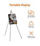 Amazon Basics Easel Display Stand, Instant Floor Poster, Lightweight, Collapsible and Portable with Tripod Base, Black Steel (supports 5 pounds) - North State Signs & Printing