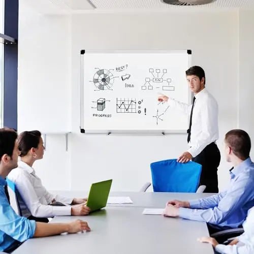 Amazon Basics Magnetic Whiteboard/Dry Erase Board, 36 x 48 - inch, Aluminum Frame, Silver/White - North State Signs & Printing