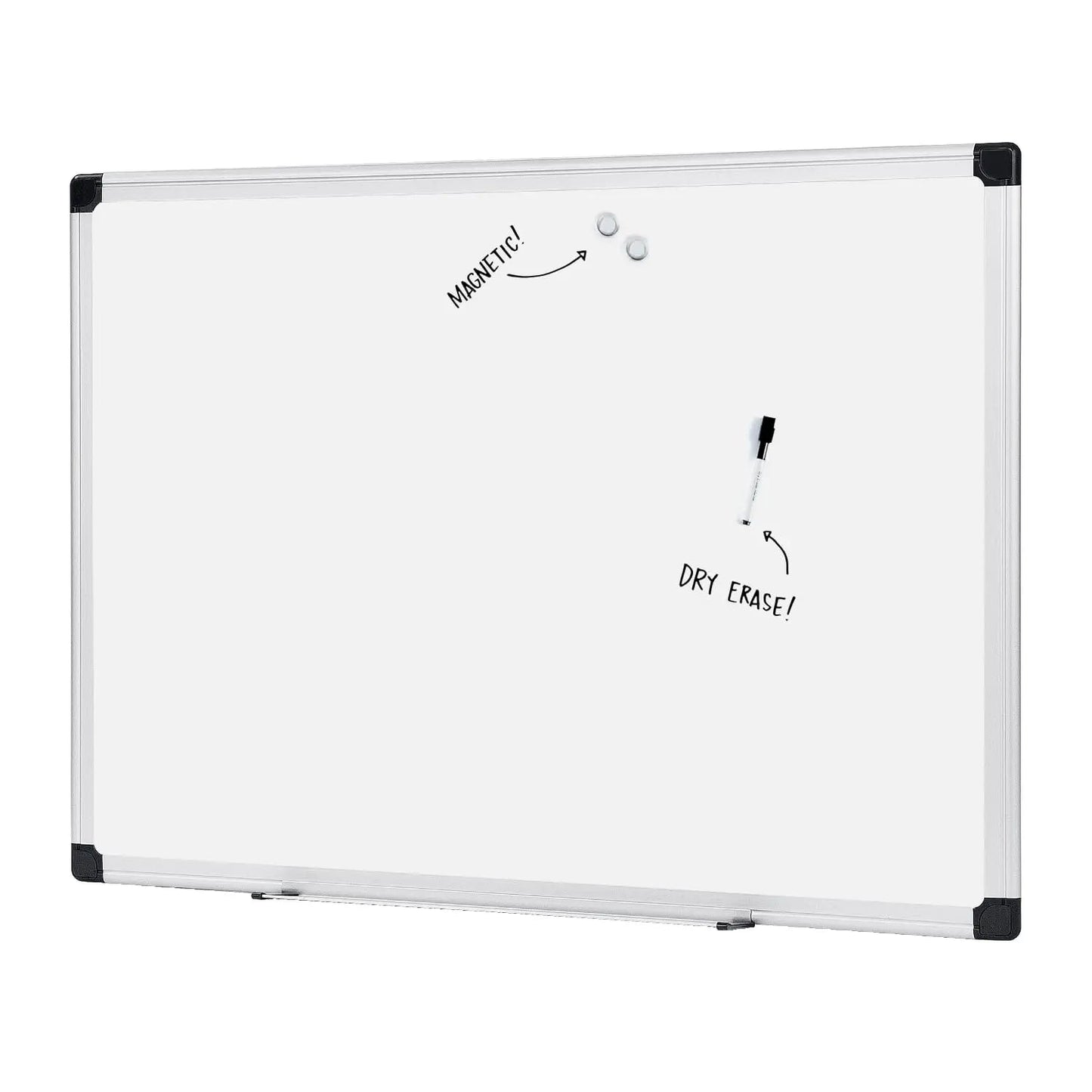Amazon Basics Magnetic Whiteboard/Dry Erase Board, 36 x 48 - inch, Aluminum Frame, Silver/White - North State Signs & Printing