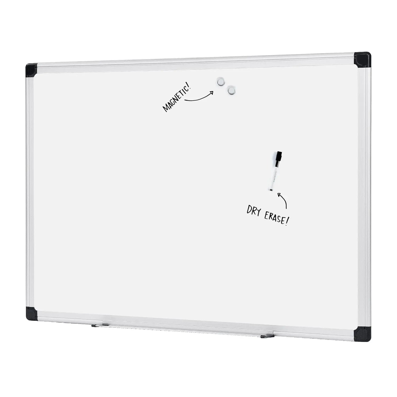 Amazon Basics Magnetic Whiteboard/Dry Erase Board, 36 x 48 - inch, Aluminum Frame, Silver/White - North State Signs & Printing