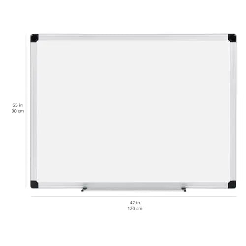 Amazon Basics Magnetic Whiteboard/Dry Erase Board, 36 x 48 - inch, Aluminum Frame, Silver/White - North State Signs & Printing
