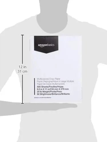 Amazon Basics Multipurpose Copy Printer Paper, 8.5 x 11 inches, 20 lb, 1 Ream, 500 Sheets, 92 Bright, White - North State Signs & Printing