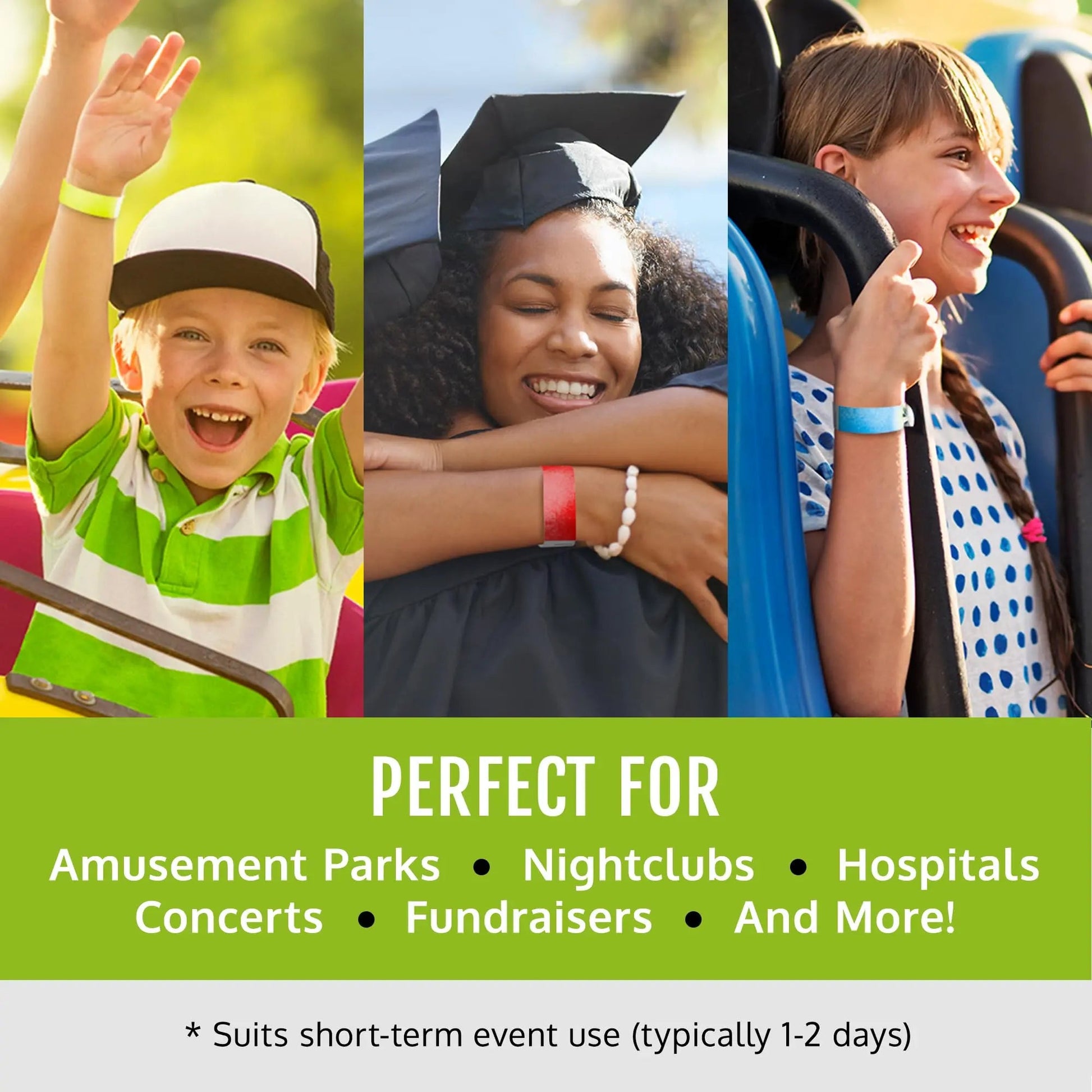 Aqua Tyvek Wristbands for Events - 500 WristCo Comfortable Tear Resistant Paper Bracelets ID Wrist Bands for Concerts Festivals Admission Party Identification - North State Signs & Printing