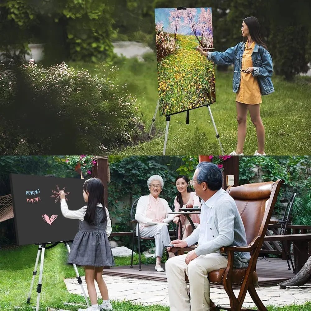 Art Easel Stand for Painting and Sign - RRFTOK Aluminum 66 Inch Metal Tripod Adjustable Portable Easels for Display - Canvas Stand for Table Top Floor Drawing for Artists Adult Holder or Teen - North State Signs & Printing