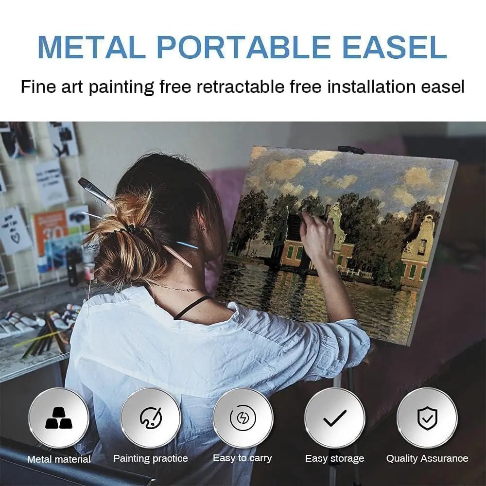Art Easel Stand for Painting and Sign - RRFTOK Aluminum 66 Inch Metal Tripod Adjustable Portable Easels for Display - Canvas Stand for Table Top Floor Drawing for Artists Adult Holder or Teen - North State Signs & Printing