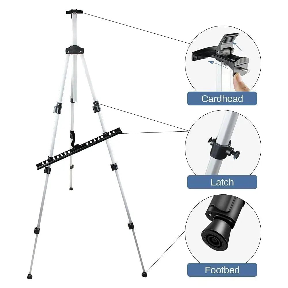 Art Easel Stand for Painting and Sign - RRFTOK Aluminum 66 Inch Metal Tripod Adjustable Portable Easels for Display - Canvas Stand for Table Top Floor Drawing for Artists Adult Holder or Teen - North State Signs & Printing