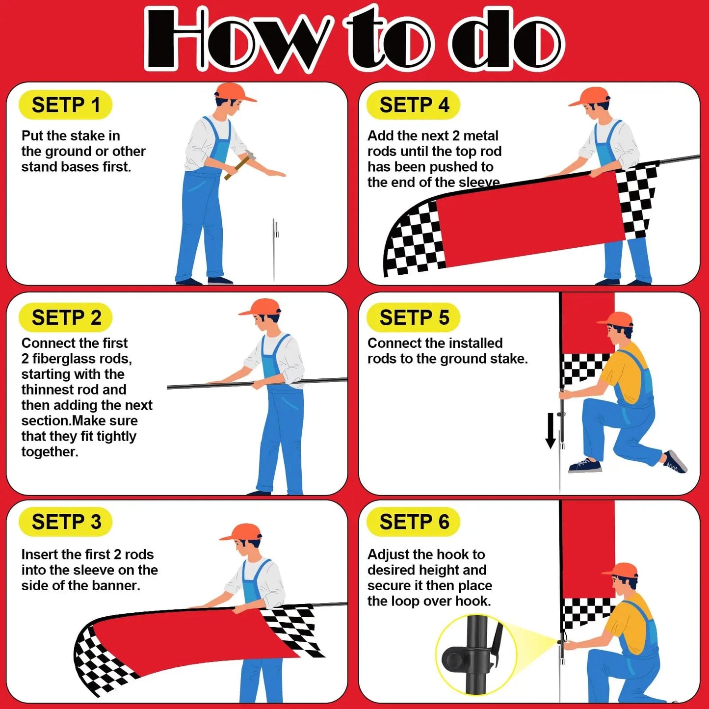 Auto Repair Shop Feather Flag Kits Set Feather Flag Pole Kit 12ft for Business Advertisement, Includes 4 Feather Flags, 4 Stainless Steel Flag Pole and 4 Ground Spikes HunnmingRe 4 Set - North State Signs & Printing