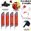 Auto Repair Shop Feather Flag Kits Set Feather Flag Pole Kit 12ft for Business Advertisement, Includes 4 Feather Flags, 4 Stainless Steel Flag Pole and 4 Ground Spikes HunnmingRe 4 Set - North State Signs & Printing