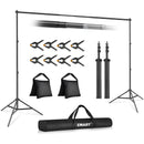 Backdrop Stand 10x7ft, (WxH) EMART, Photo Studio Adjustable Background Stand Support Kit with 2 Crossbars, 8 Backdrop Clamps, 2 Sandbags and Carrying Bag for Parties Events Decoration - North State Signs & Printing