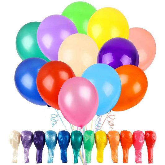 Balloons RUBFAC 120 Assorted Color 12 Inches Rainbow Latex Balloons, 12 Bright Color Party Balloons for Birthday Baby Shower Wedding Party Supplies Arch Garland - North State Signs & Printing