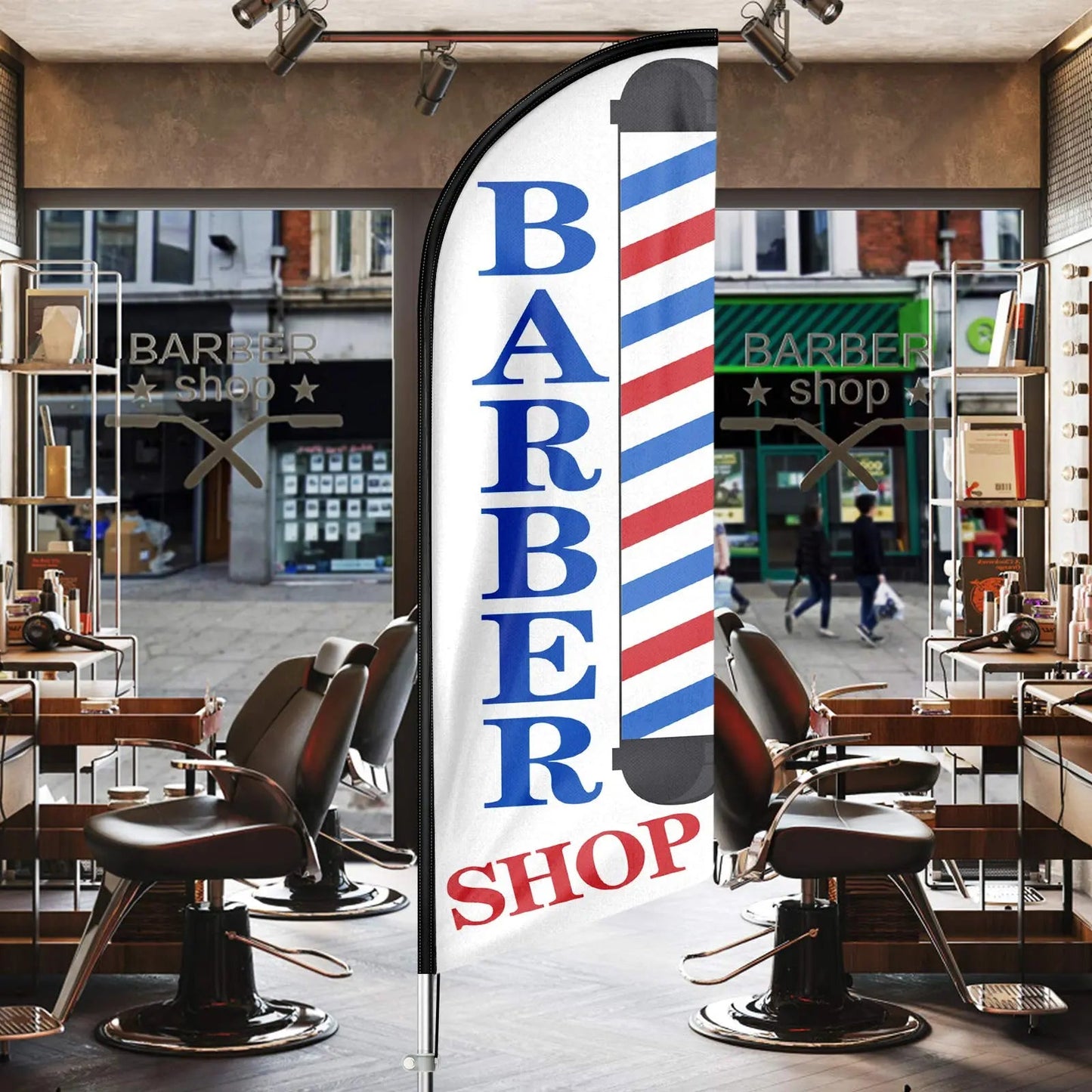 Barber Flag, Barbershop Flags with Pole Kit for Businesses - North State Signs & Printing