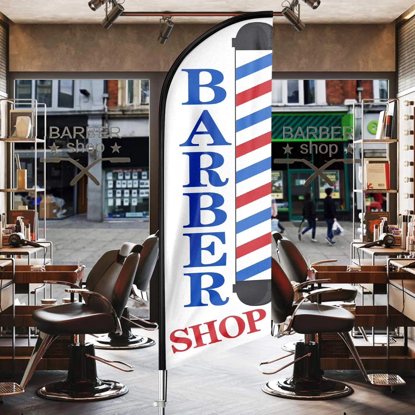 Barber Flag, Barbershop Flags with Pole Kit for Businesses - North State Signs & Printing