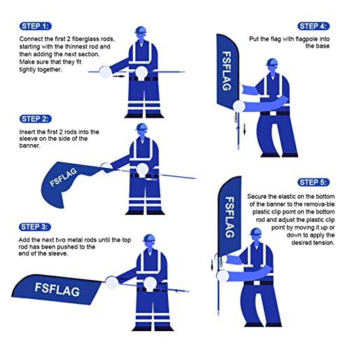 FSFLAG Barber Flag Barbershop Flags with Pole Kit Barbershop Flag with Pole Set for Businesses Advertising Swooper