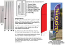 Barber Shop (White) Feather Flag Cobb Promo Eye Catching Feather Banner Sign for Business and Marketing Complete Set with 15 ft Pole Kit and Ground Spike - North State Signs & Printing