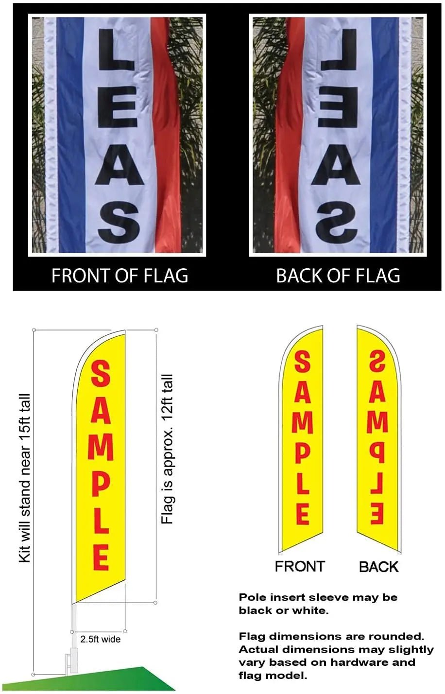 Barber Shop (White) Feather Flag Cobb Promo Eye Catching Feather Banner Sign for Business and Marketing Complete Set with 15 ft Pole Kit and Ground Spike - North State Signs & Printing