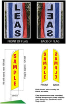 Barber Shop (White) Feather Flag Cobb Promo Eye Catching Feather Banner Sign for Business and Marketing Complete Set with 15 ft Pole Kit and Ground Spike - North State Signs & Printing