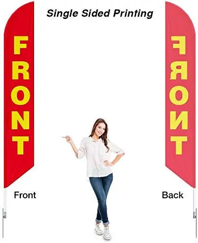 Barber Shop (White) Feather Flag Cobb Promo Eye Catching Feather Banner Sign for Business and Marketing Complete Set with 15 ft Pole Kit and Ground Spike - North State Signs & Printing