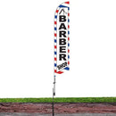Barber Shop (White) Feather Flag Cobb Promo Eye Catching Feather Banner Sign for Business and Marketing Complete Set with 15 ft Pole Kit and Ground Spike - North State Signs & Printing