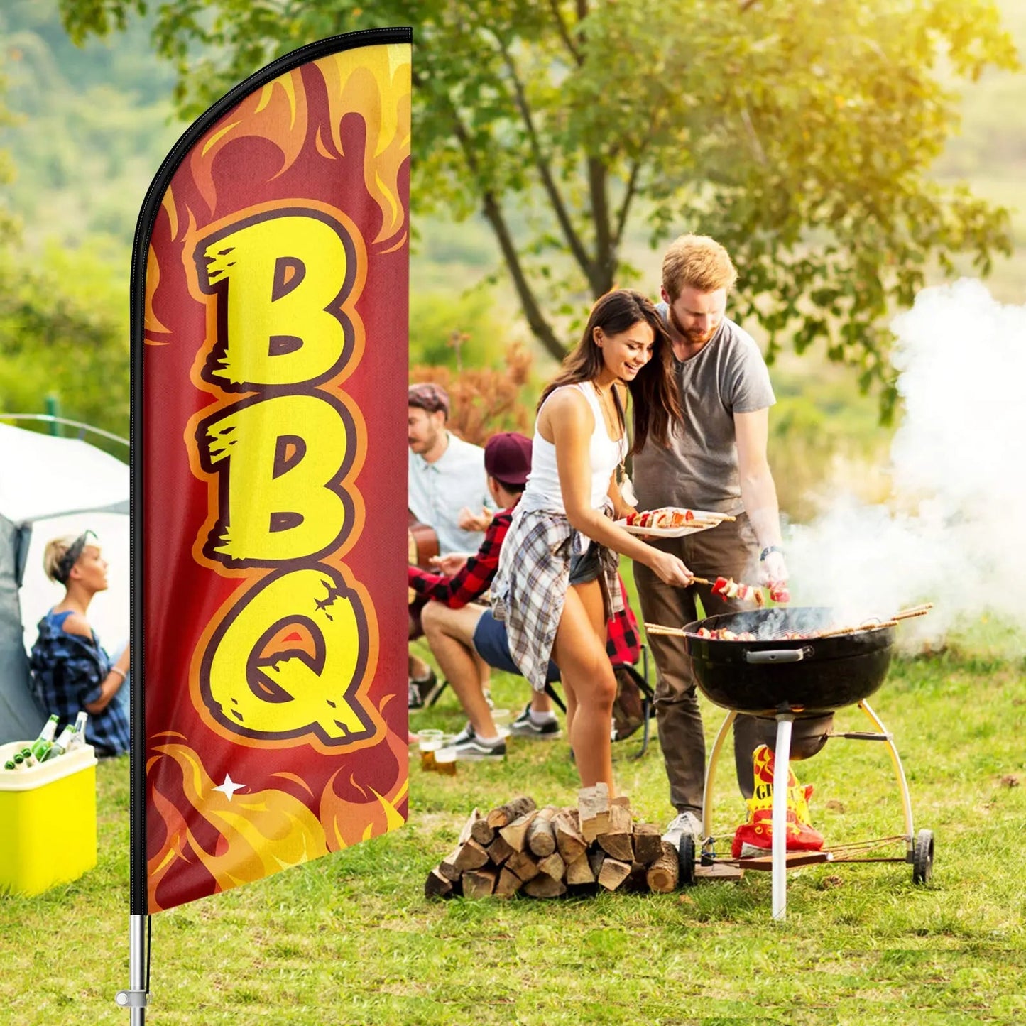 BBQ Feather Flag - Boost Your Business Visibility - North State Signs & Printing