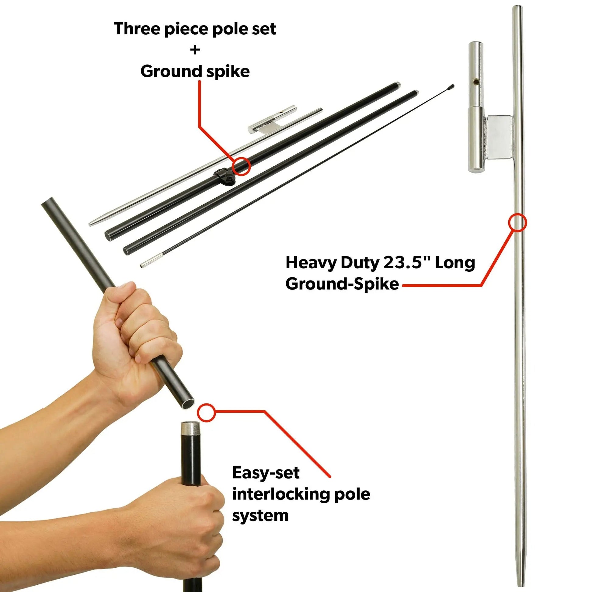 BBQ Feather Flag Set - 5ft Tall Advertising BBQ Banner Flag with Pole Kit and Ground Spike for Business Promotion - BBQ LookOurWay - North State Signs & Printing